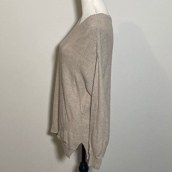 Hollister Oatmeal Crewneck Ribbed Cable Knit Long Sleeve Pullover Sweater M - Picture 5 of 7